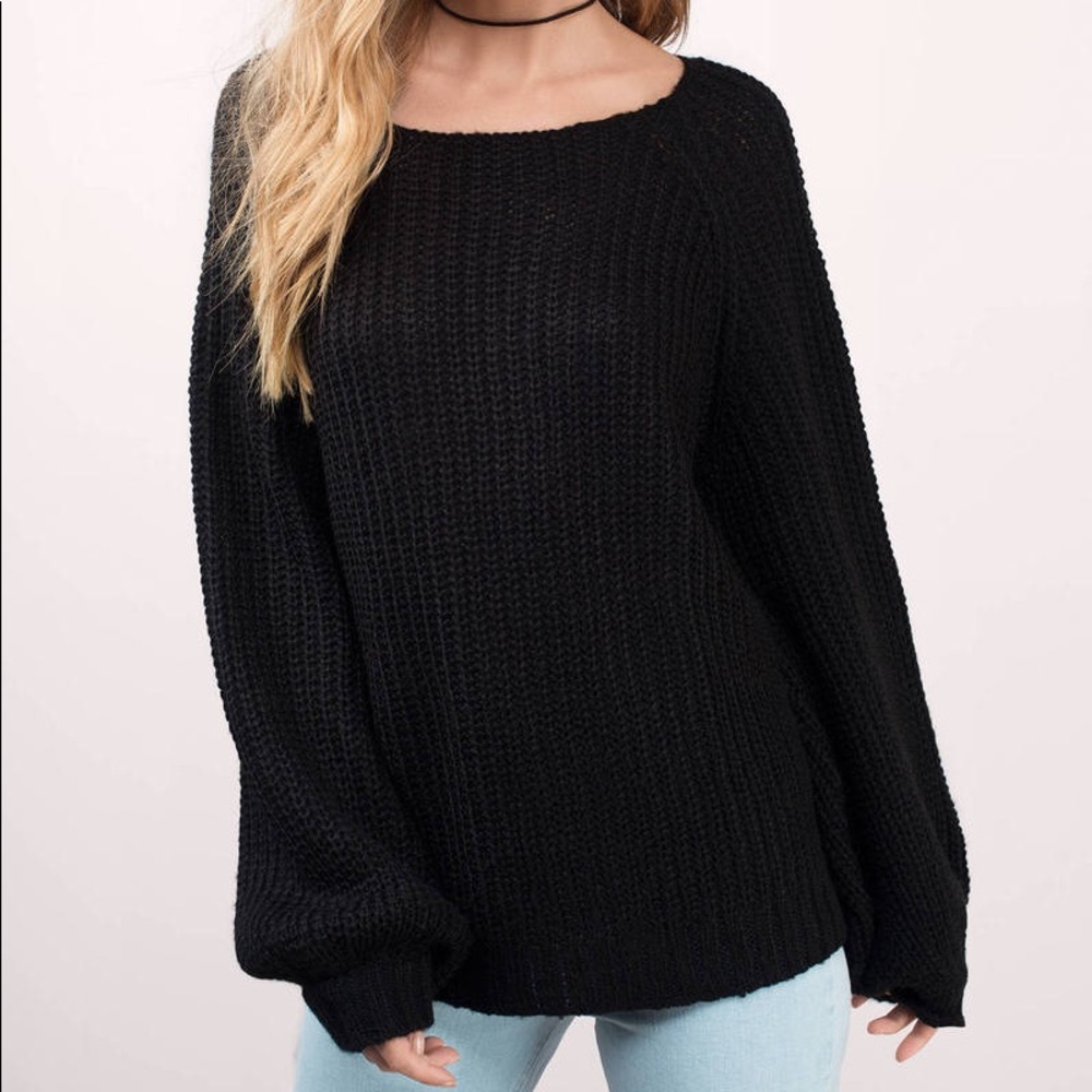 Forever21 black knit oversized sweater